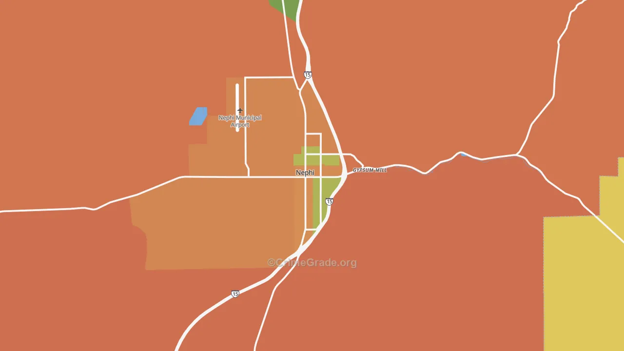 Nephi, UT Map of Burglary Rates