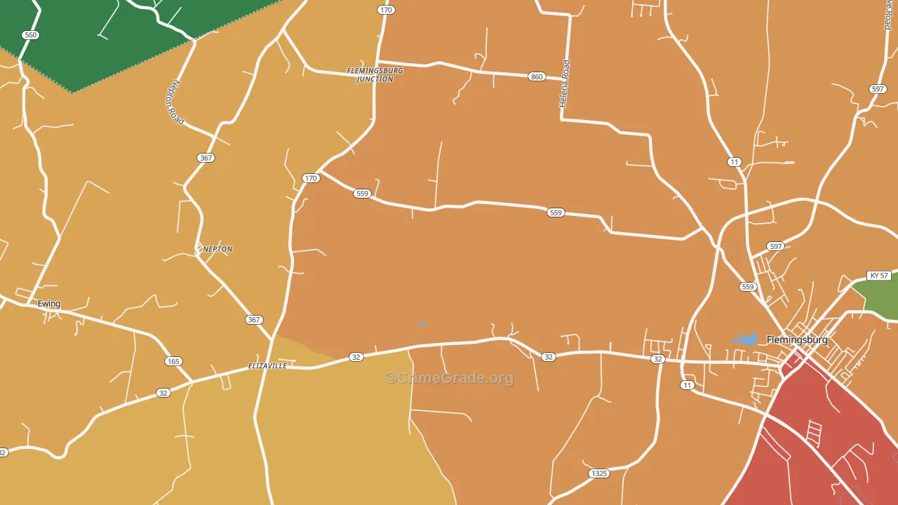 Nepton, KY Map of Burglary Rates