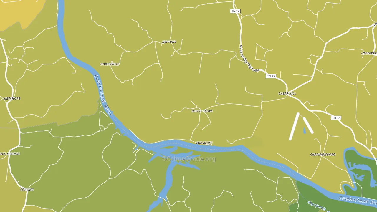 Neptune, TN Map of Burglary Rates