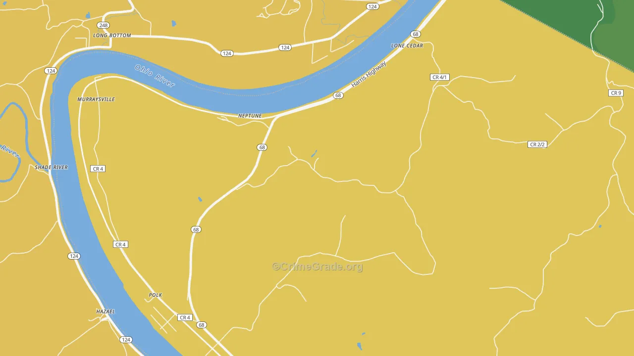 Neptune, WV Map of Burglary Rates