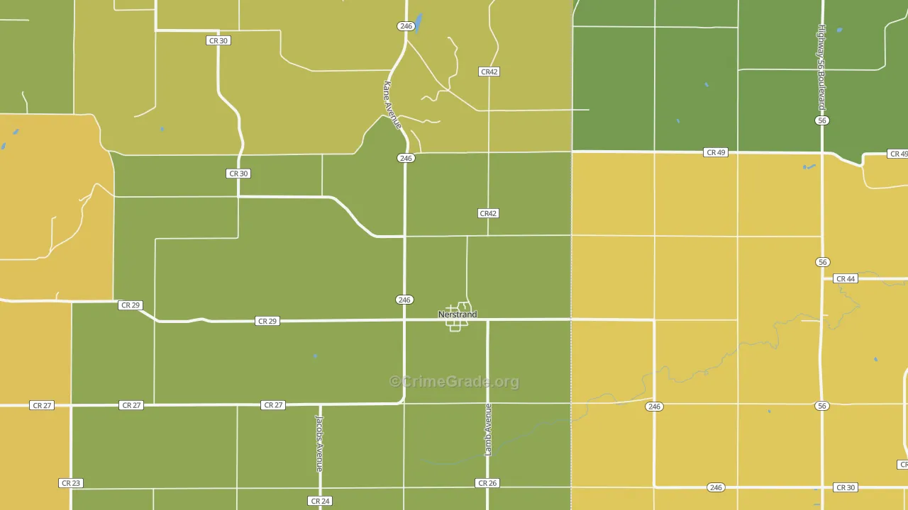Nerstrand, MN Map of Burglary Rates