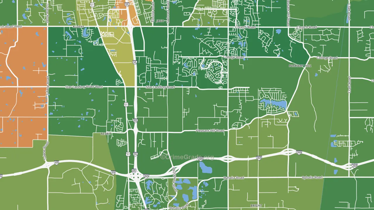 Nesbit, MS Map of Burglary Rates