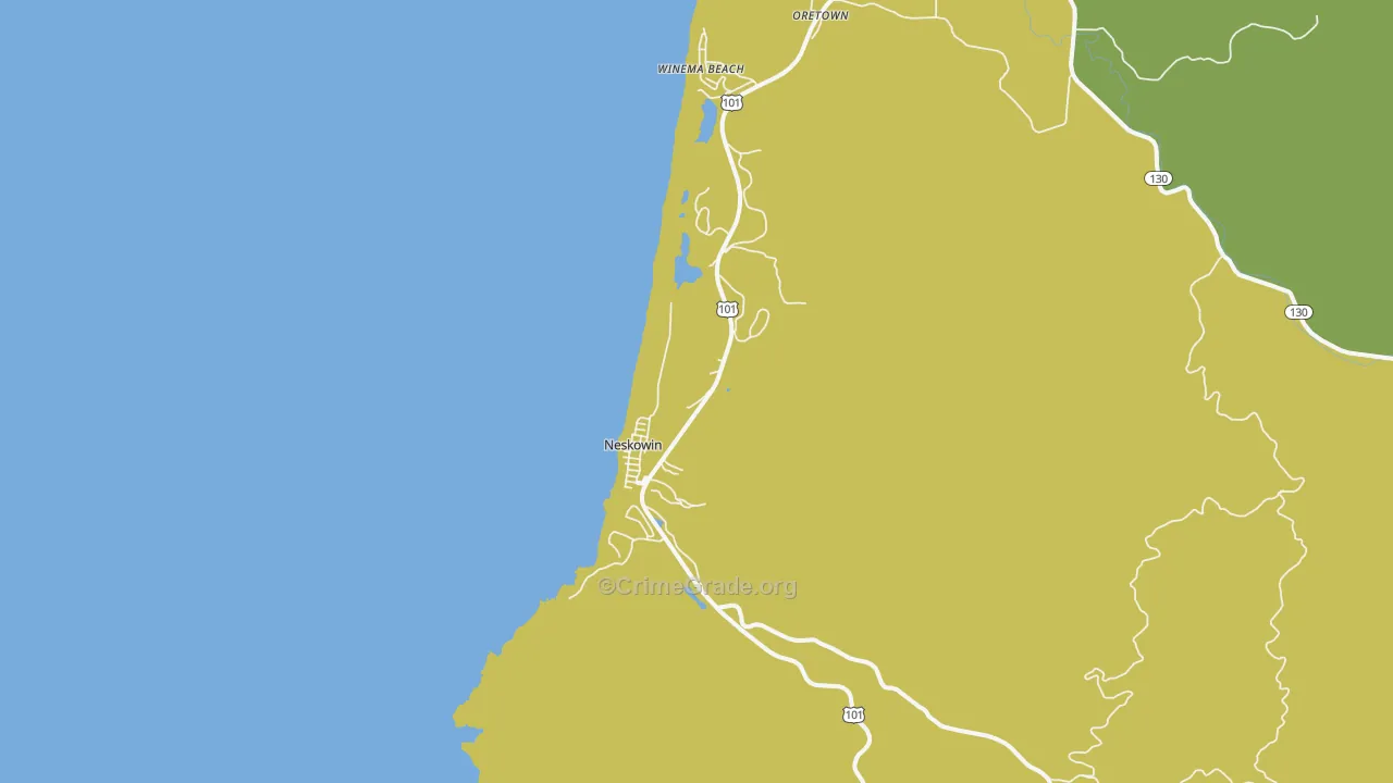 Neskowin, OR Map of Burglary Rates