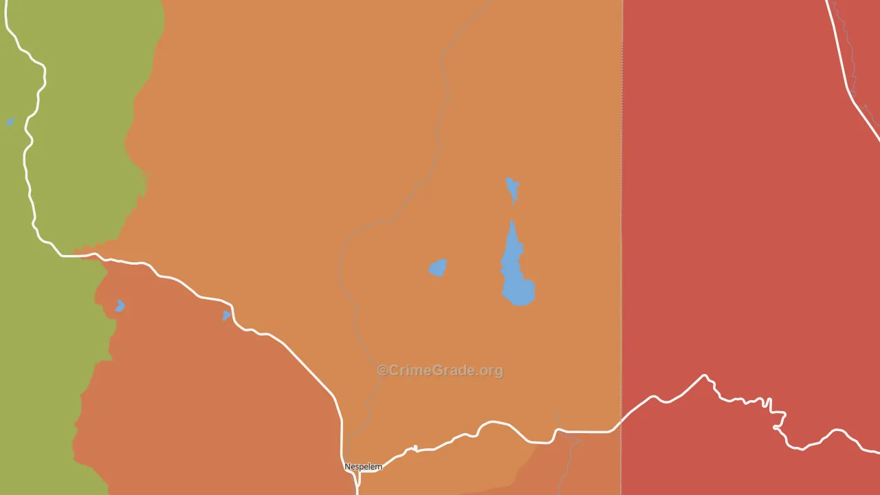 Nespelem Community, WA Map of Burglary Rates