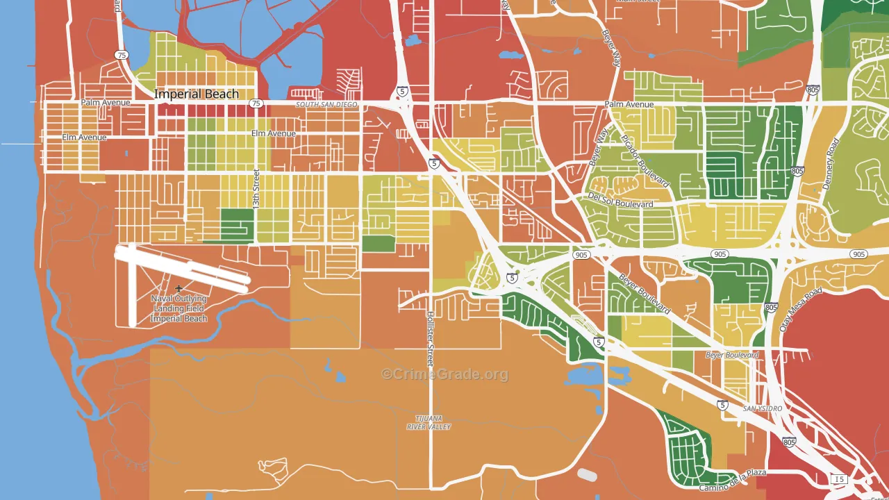 Nestor, San Diego, CA Map of Burglary Rates