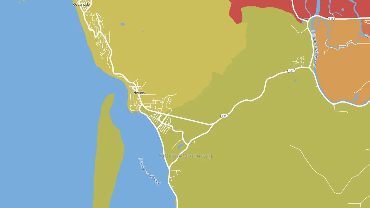 Netarts, OR Map of Burglary Rates