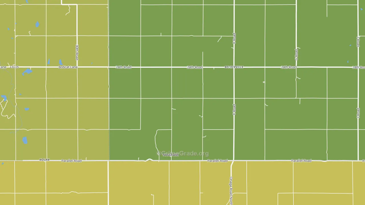 Neuchatel, KS Map of Burglary Rates