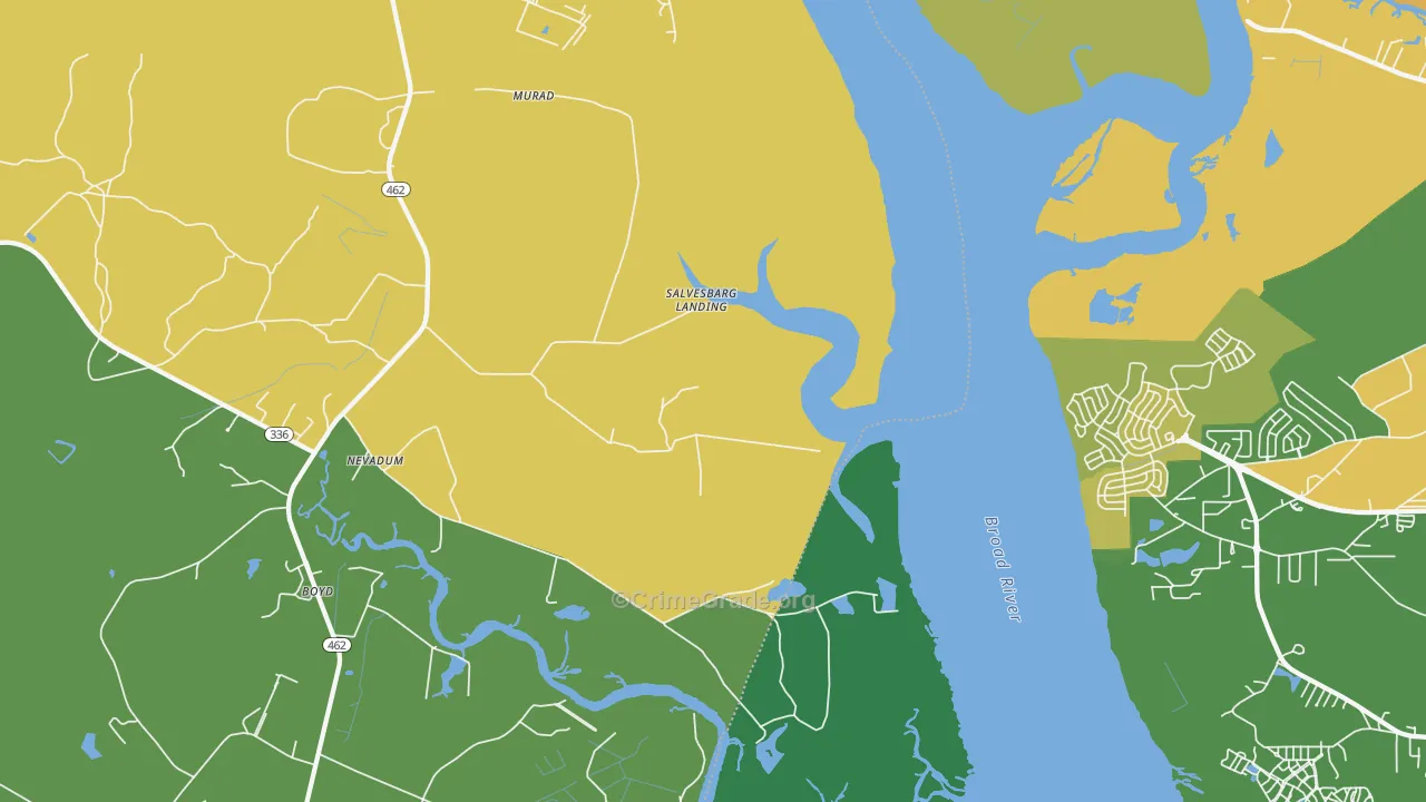 Nevadun, SC Map of Burglary Rates