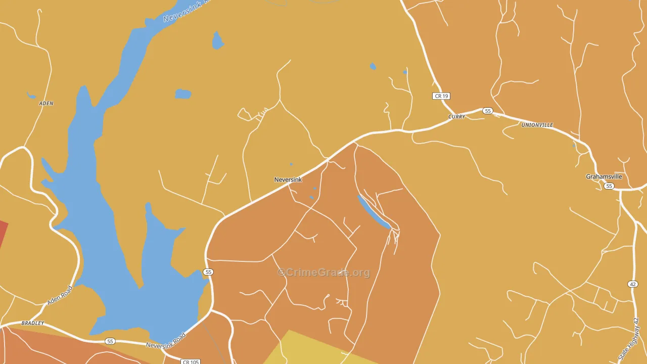 Neversink, NY Map of Burglary Rates