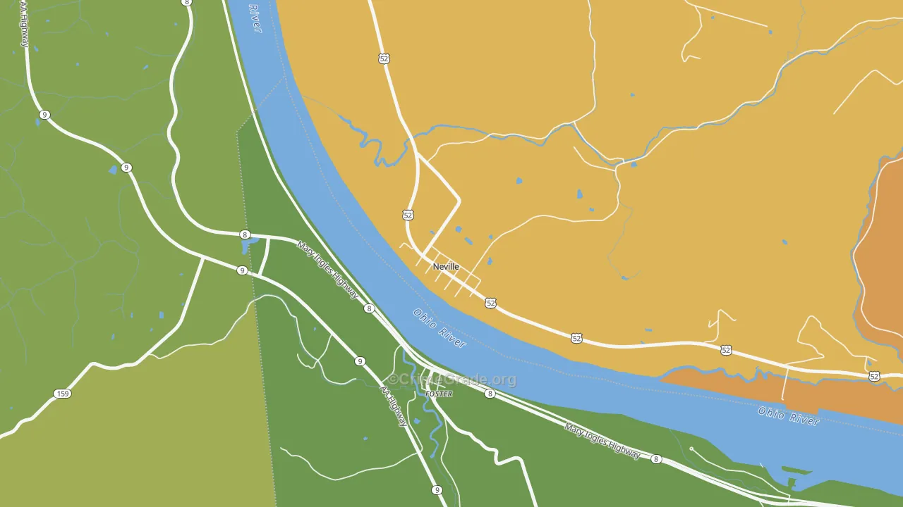 Neville, OH Map of Burglary Rates