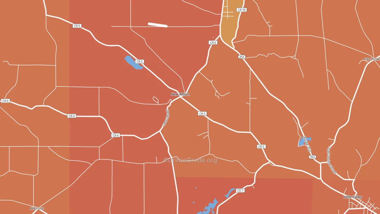New Albion, NY Map of Burglary Rates