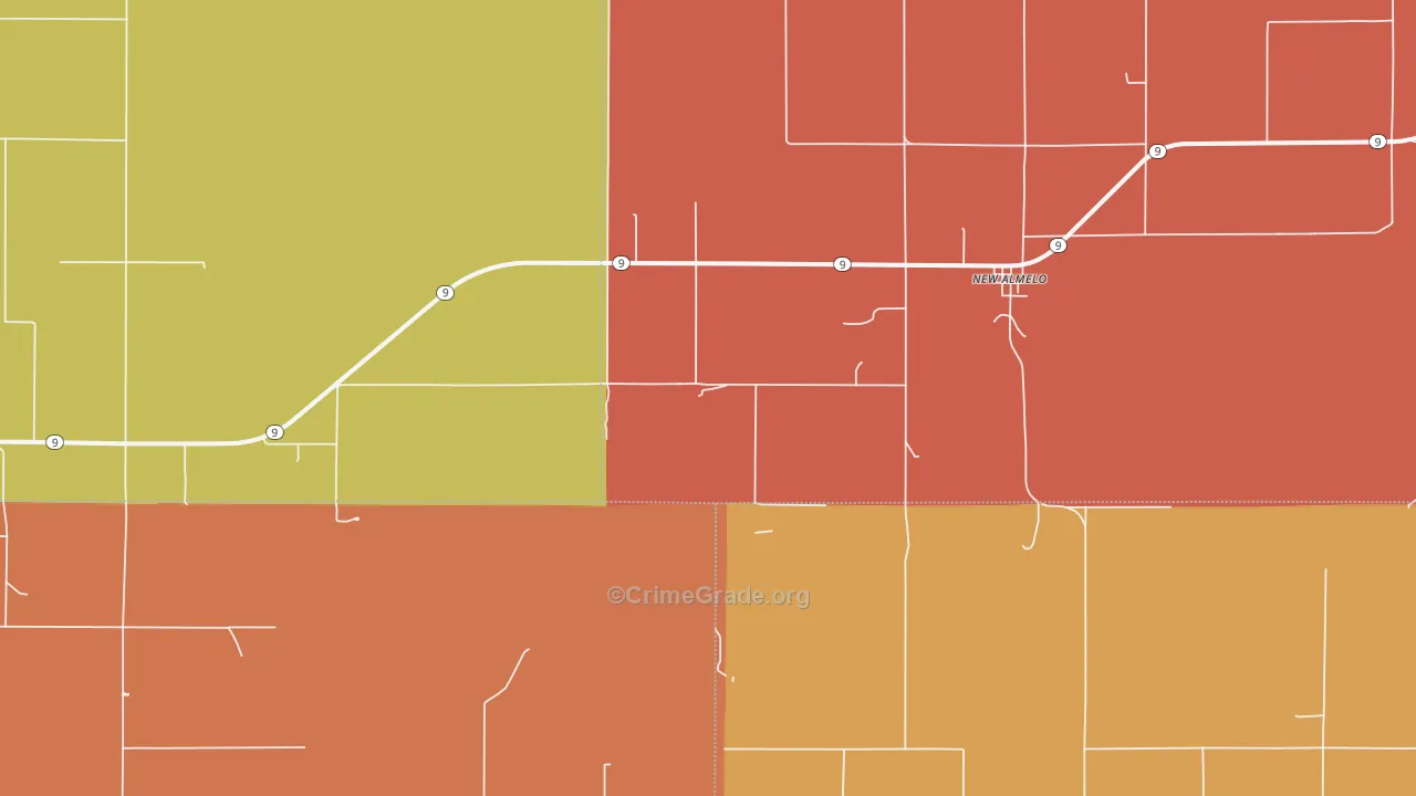 New Almelo, KS Map of Burglary Rates
