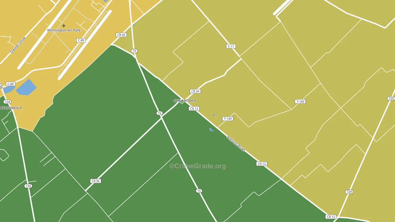 New Antioch, OH Map of Burglary Rates