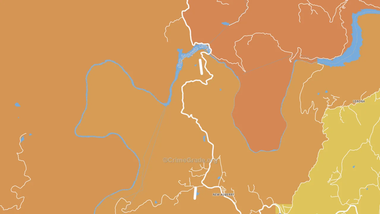 New Auberry, CA Map of Burglary Rates