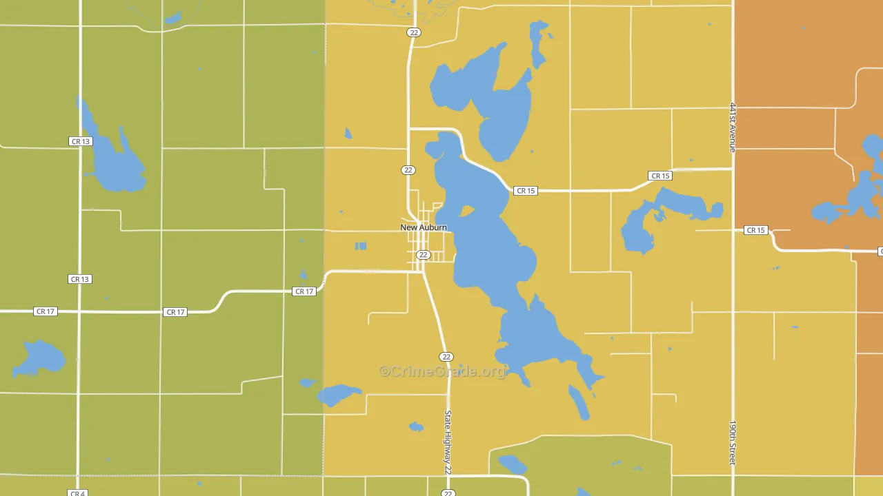 New Auburn, MN Map of Burglary Rates