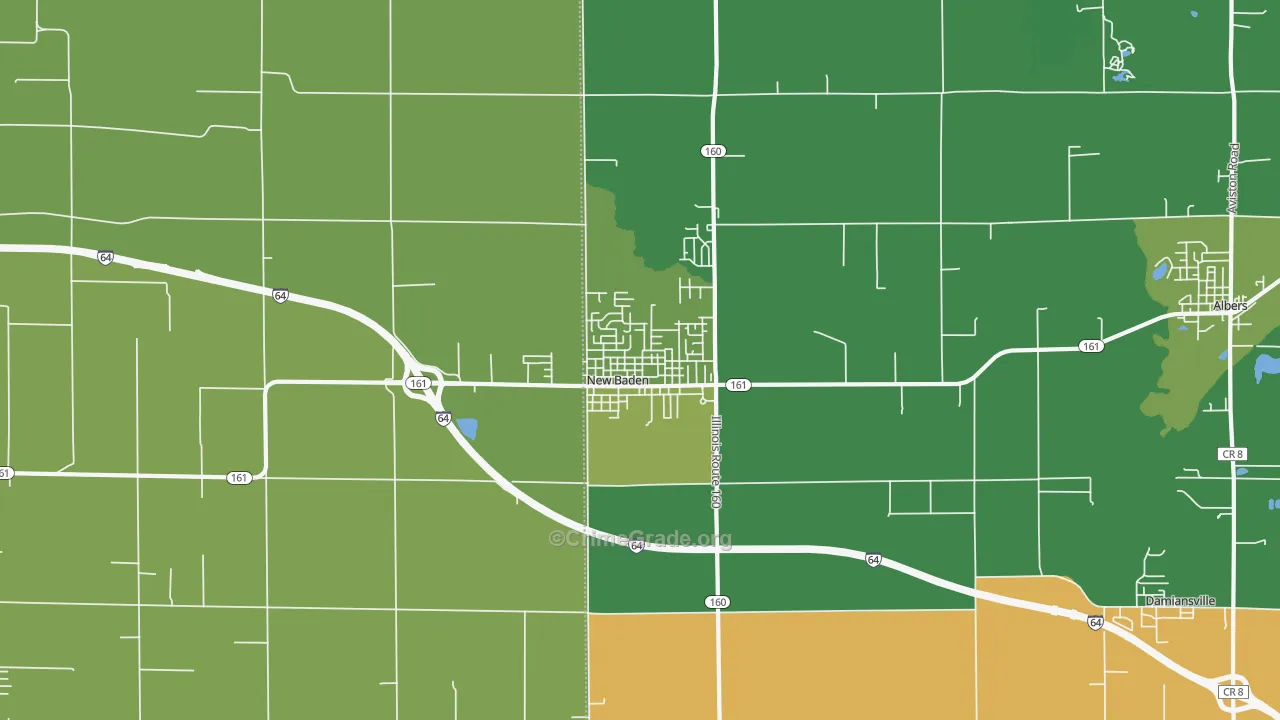 New Baden, IL Map of Burglary Rates