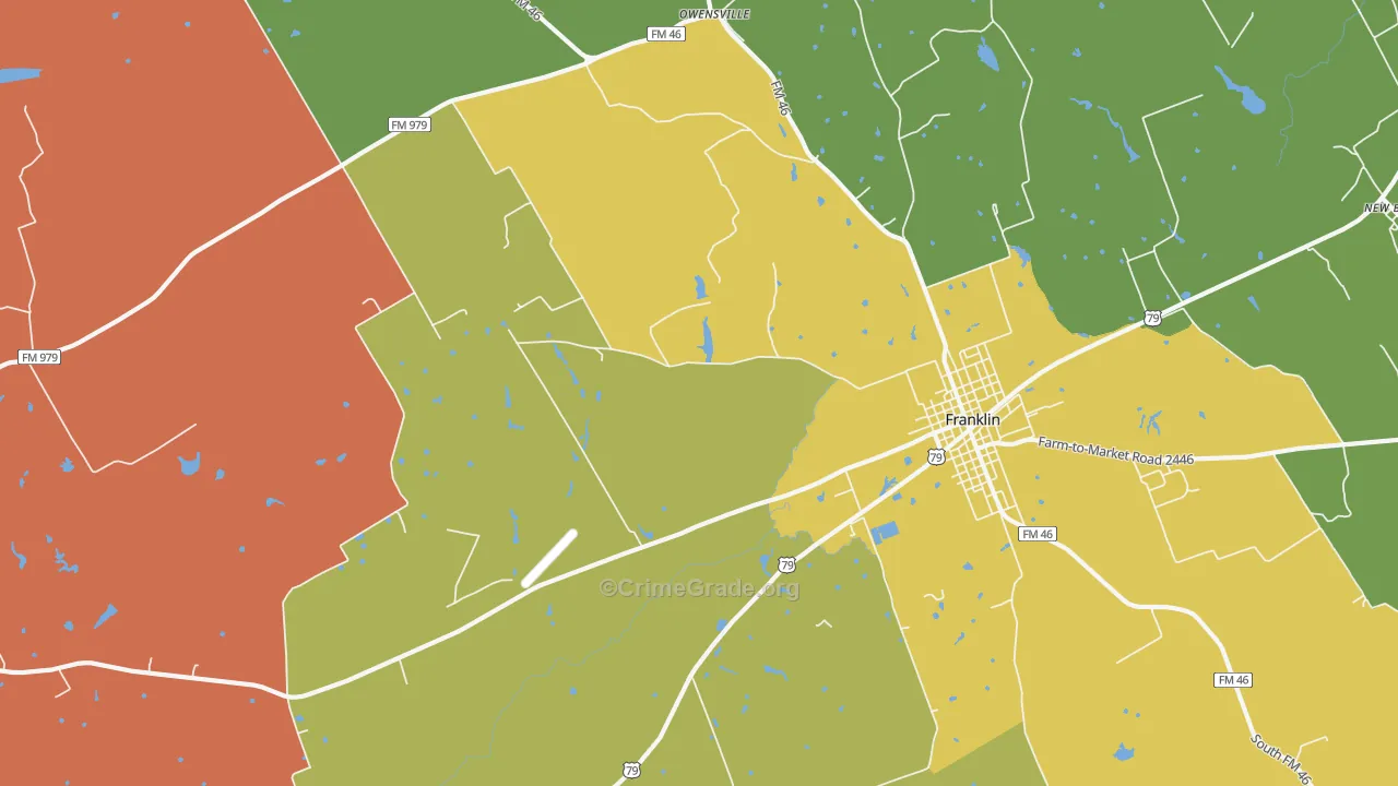 New Baden, TX Map of Burglary Rates