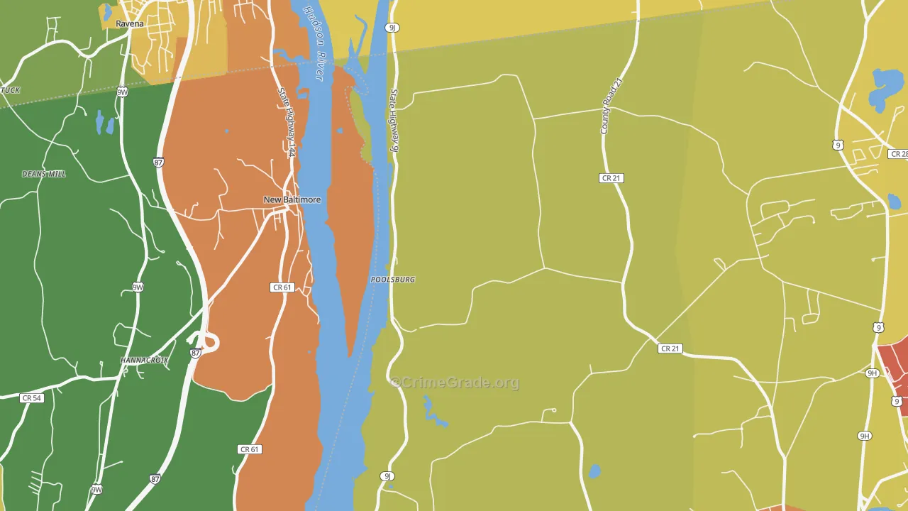 New Baltimore, NY Map of Burglary Rates
