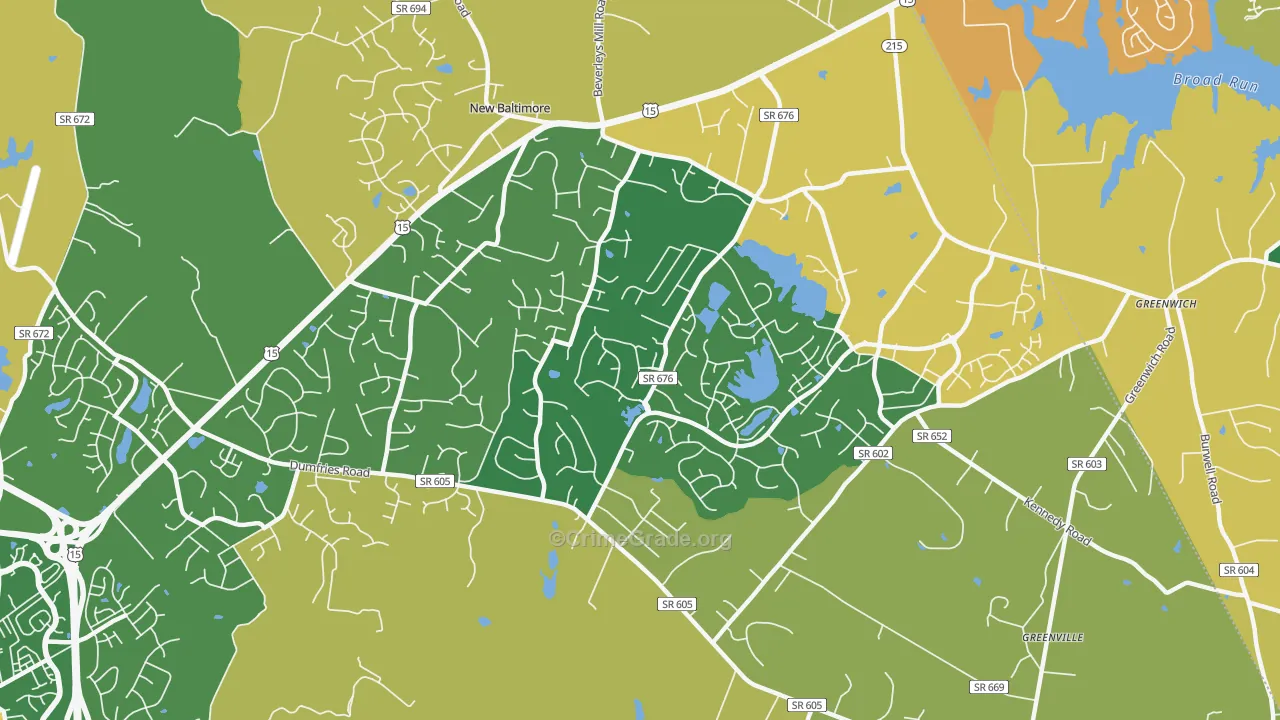 New Baltimore, VA Map of Burglary Rates