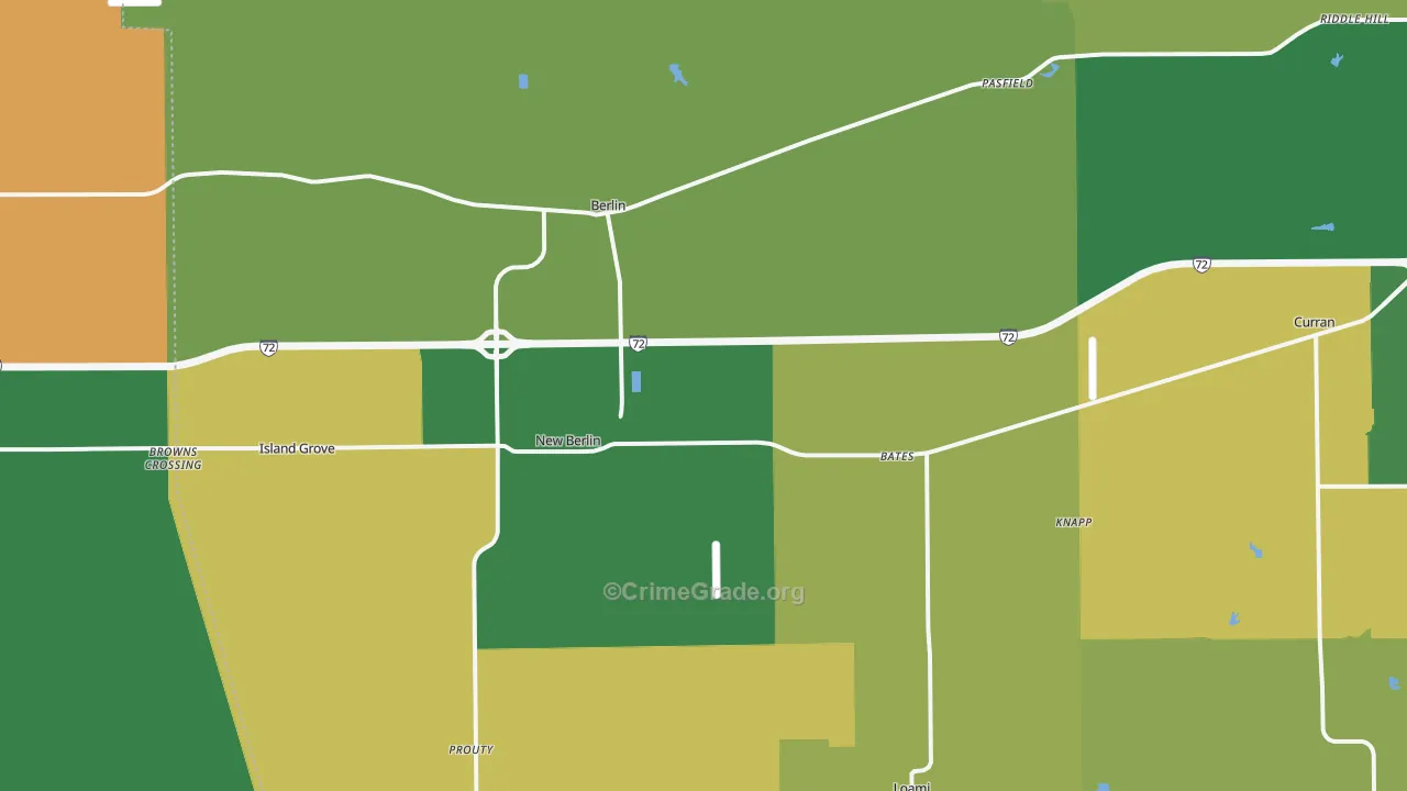 New Berlin, IL Map of Burglary Rates