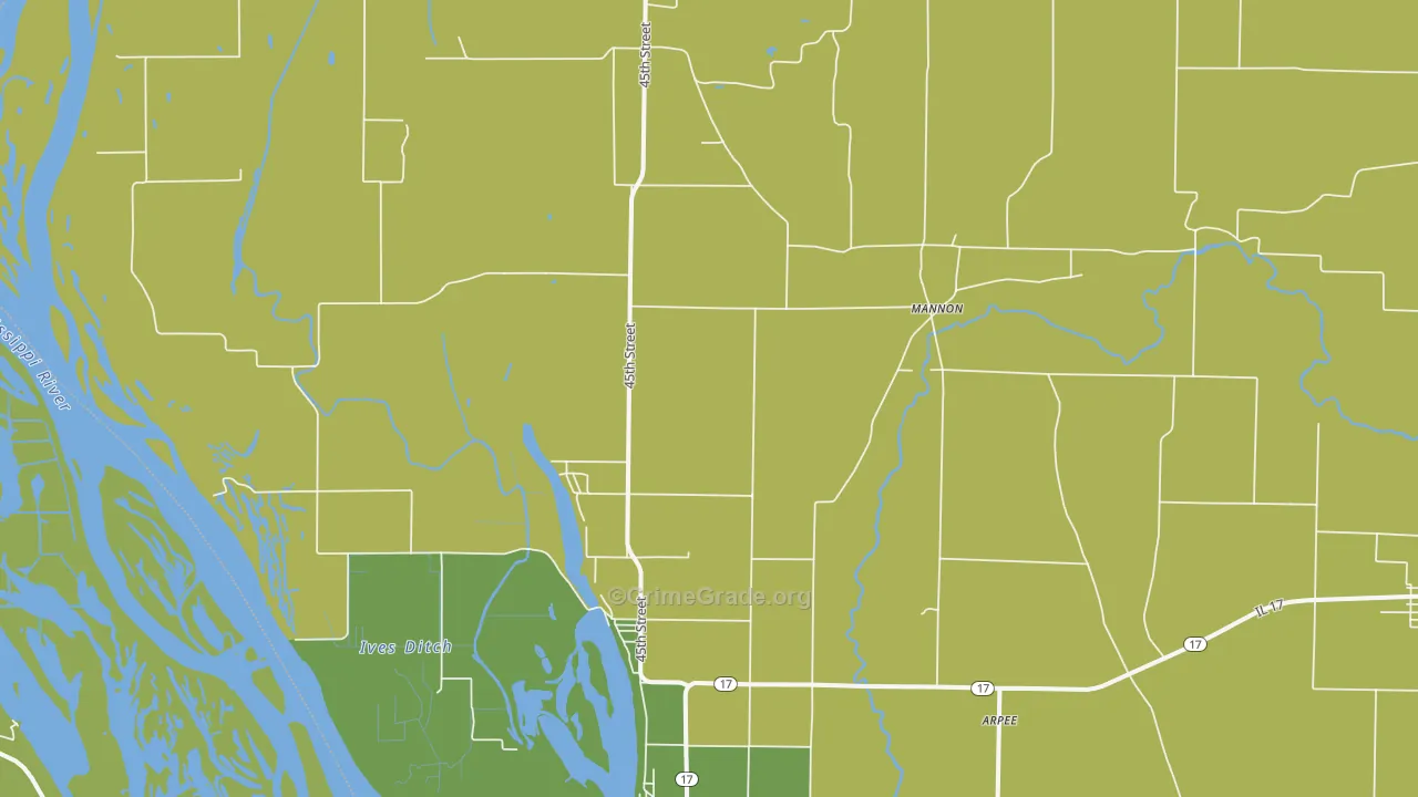 New Boston, IL Map of Burglary Rates