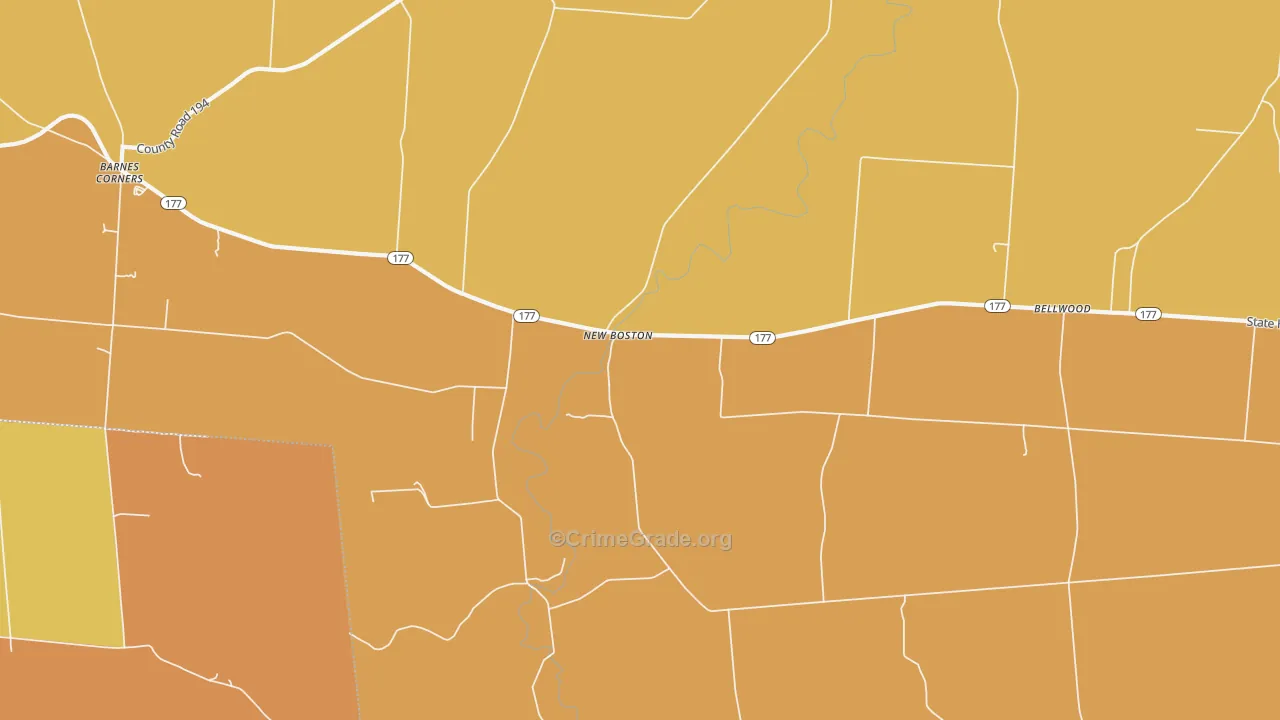 New Boston, NY Map of Burglary Rates