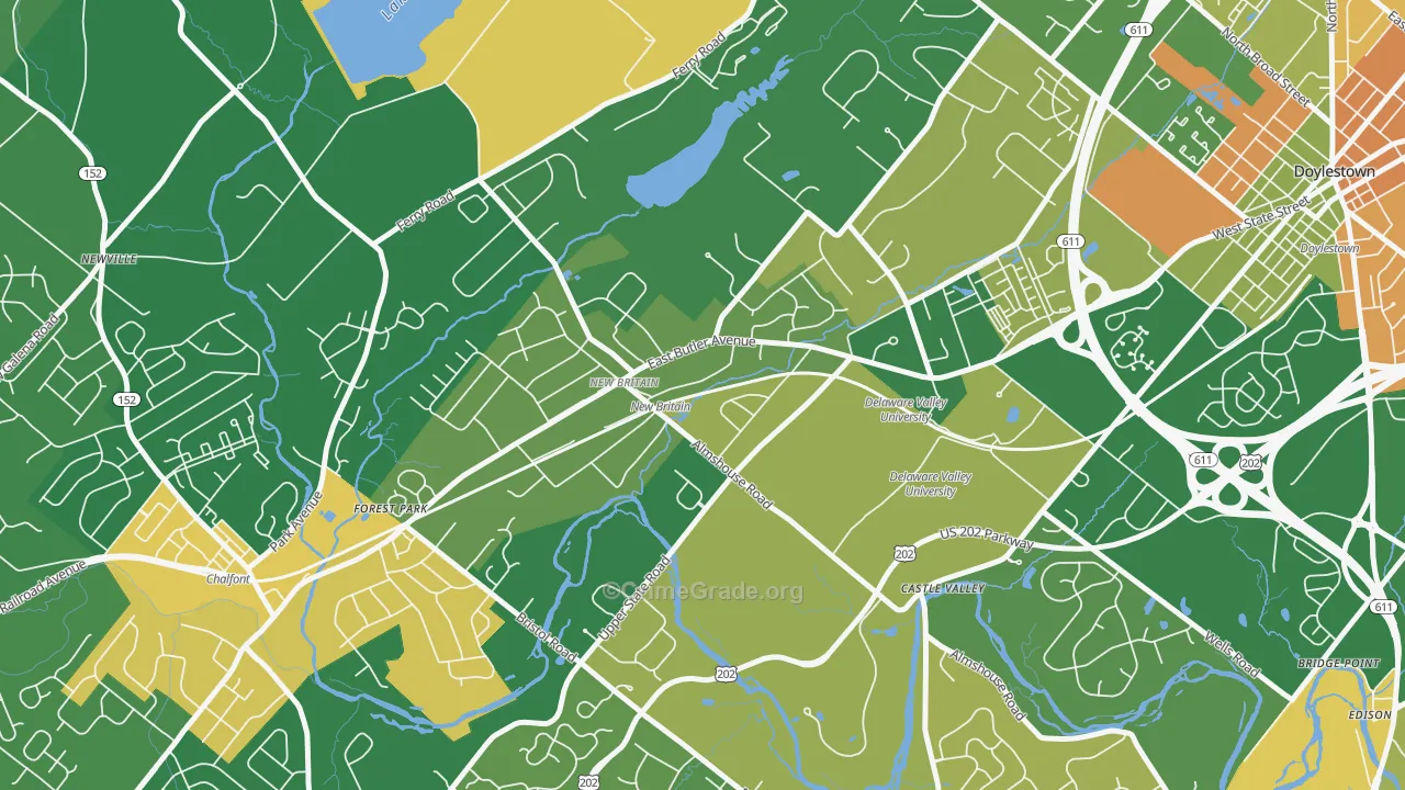 New Britain, PA Map of Burglary Rates