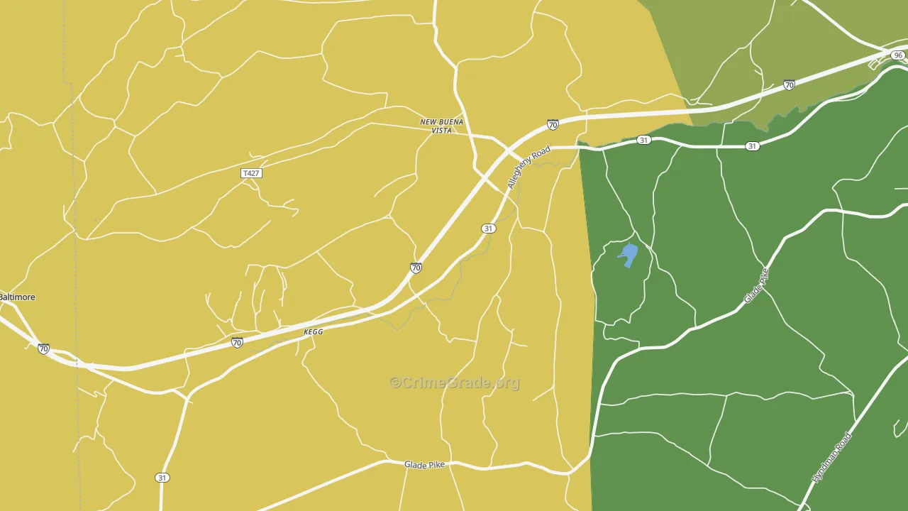 New Buena Vista, PA Map of Burglary Rates