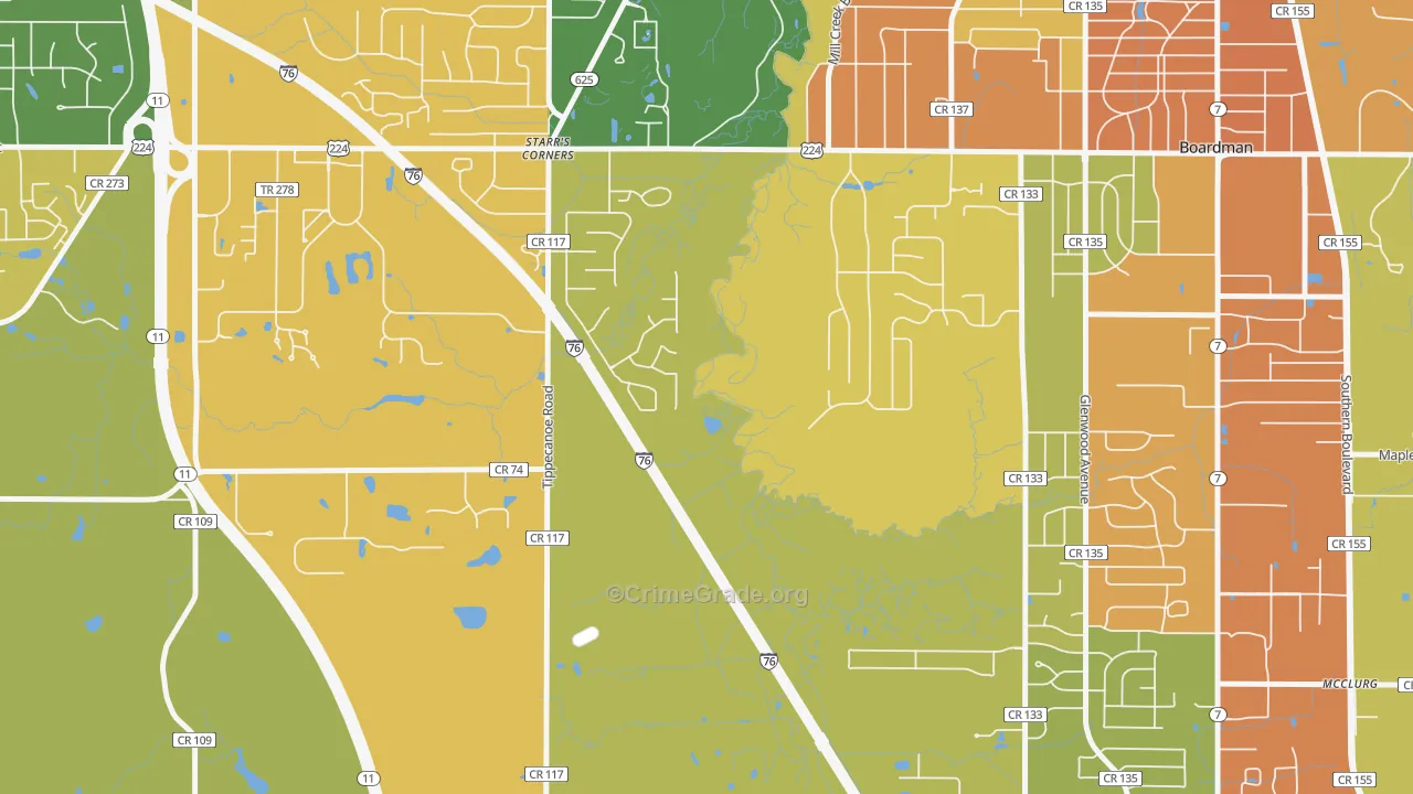 New Buffalo, OH Map of Burglary Rates