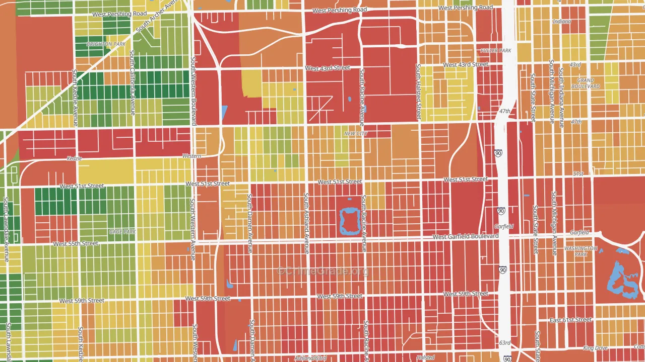 New City, Chicago, IL Map of Burglary Rates