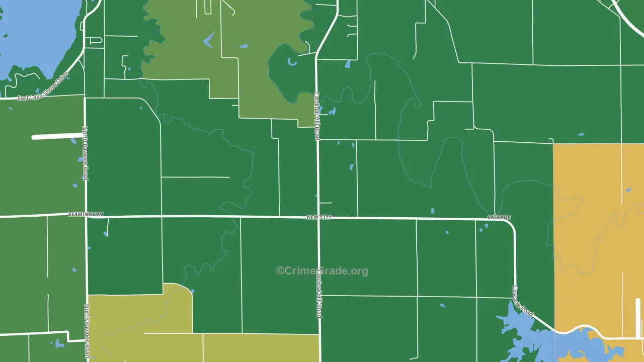 New City, IL Map of Burglary Rates