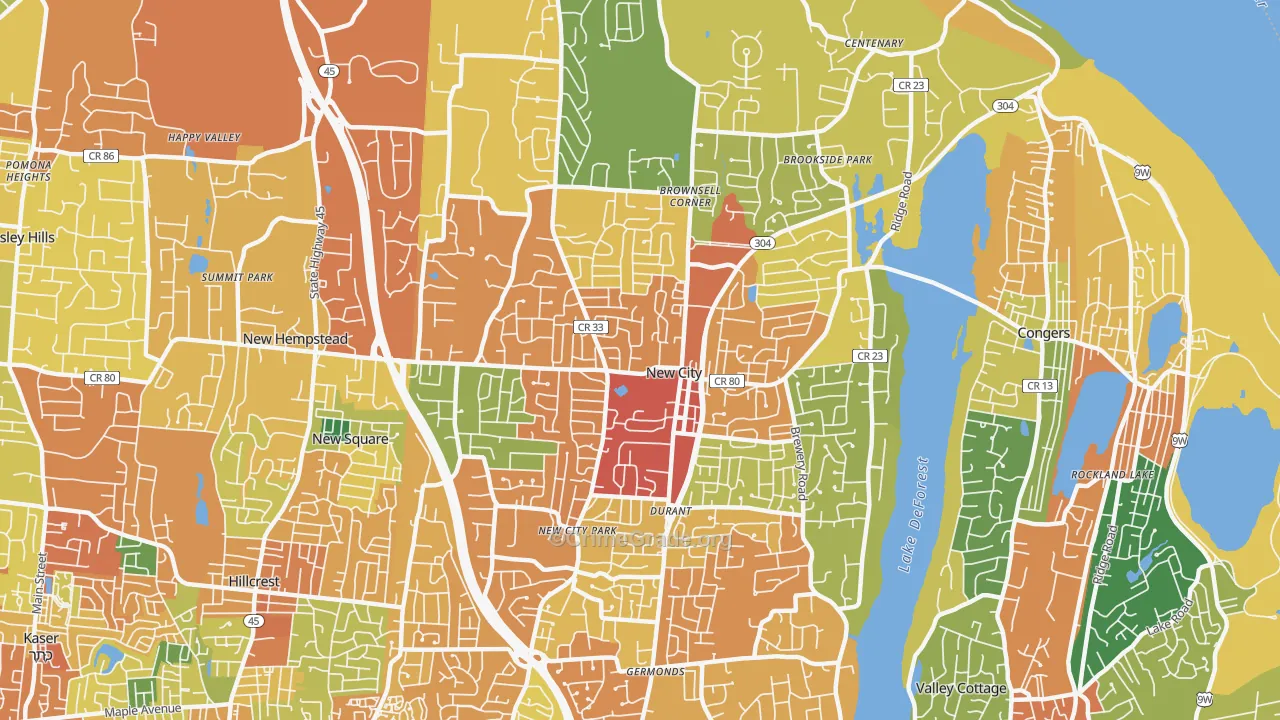 New City, NY Map of Burglary Rates