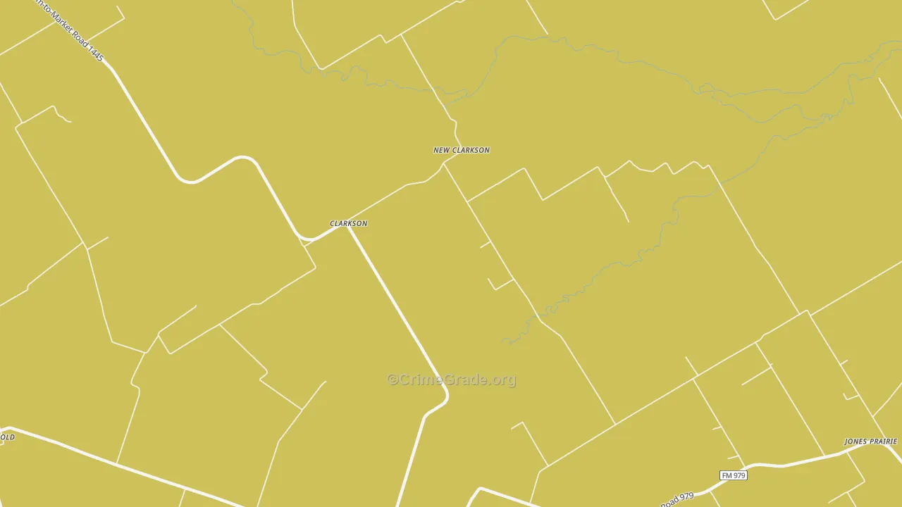 New Clarkson, TX Map of Burglary Rates