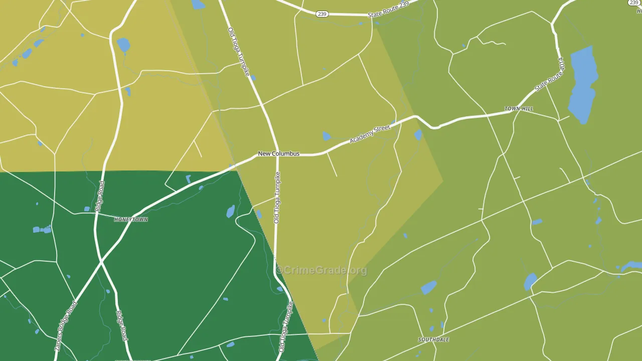 New Columbus, PA Map of Burglary Rates