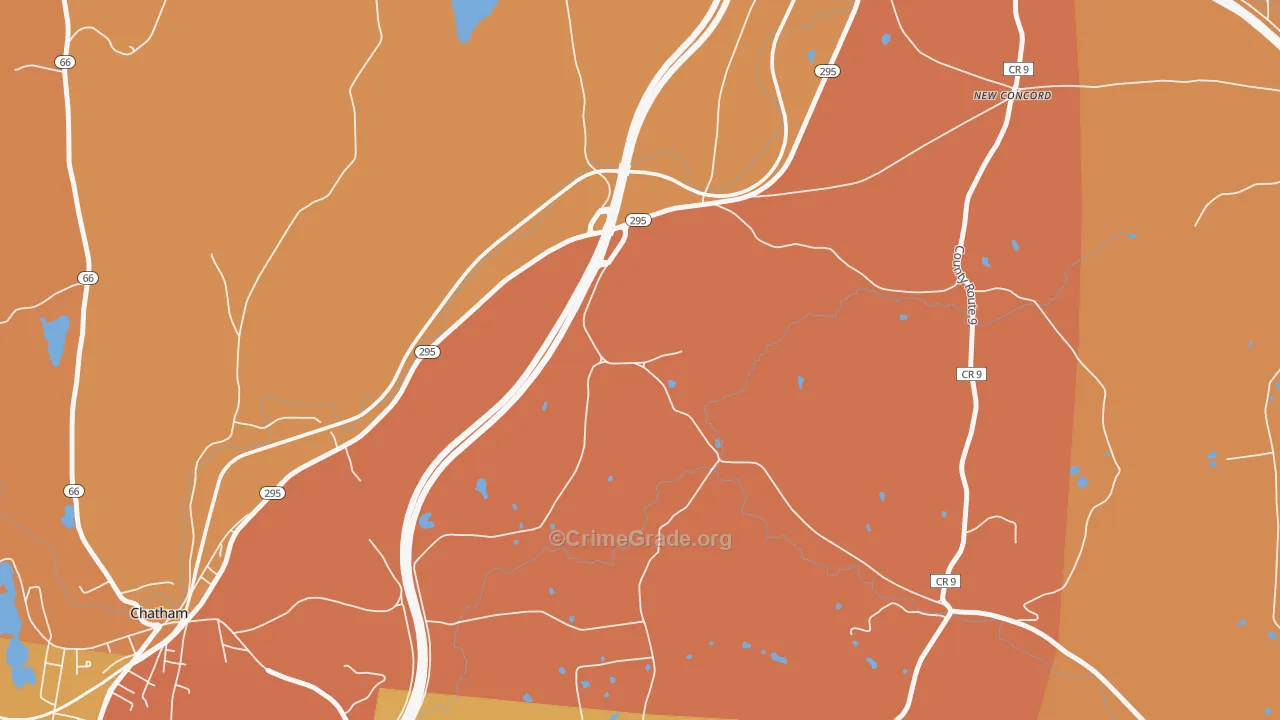 New Concord, NY Map of Burglary Rates