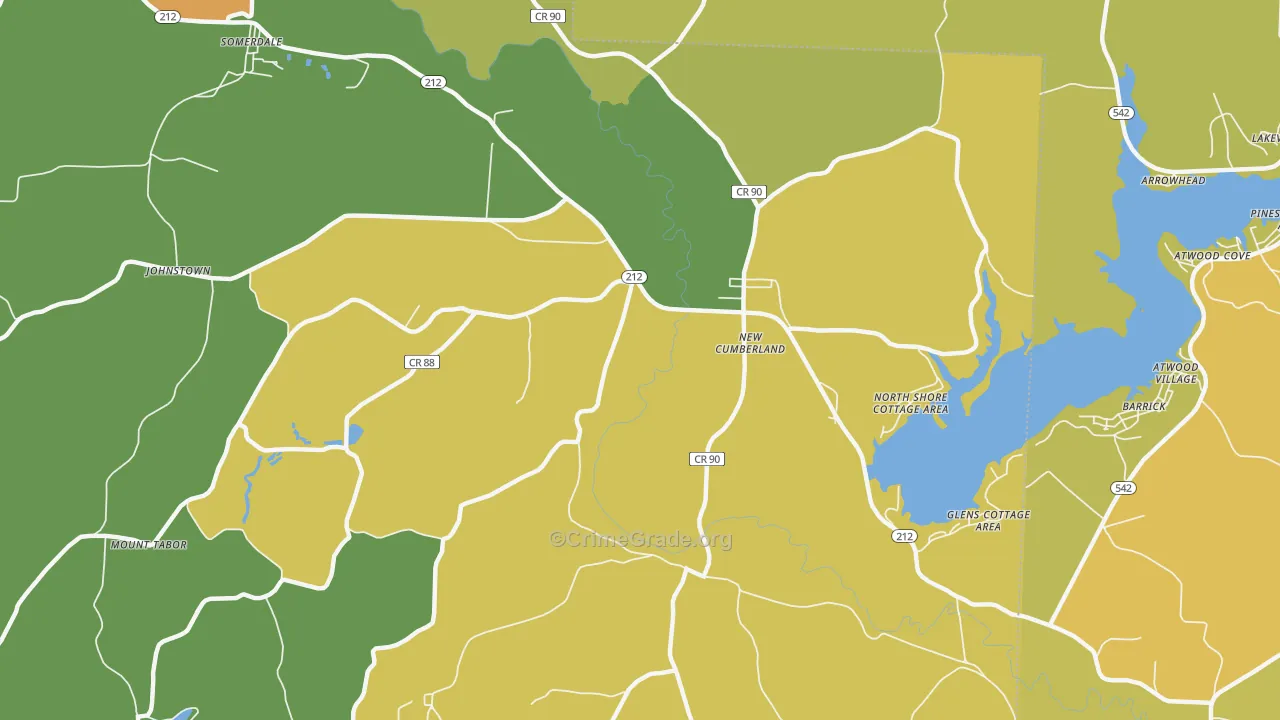 New Cumberland, OH Map of Burglary Rates