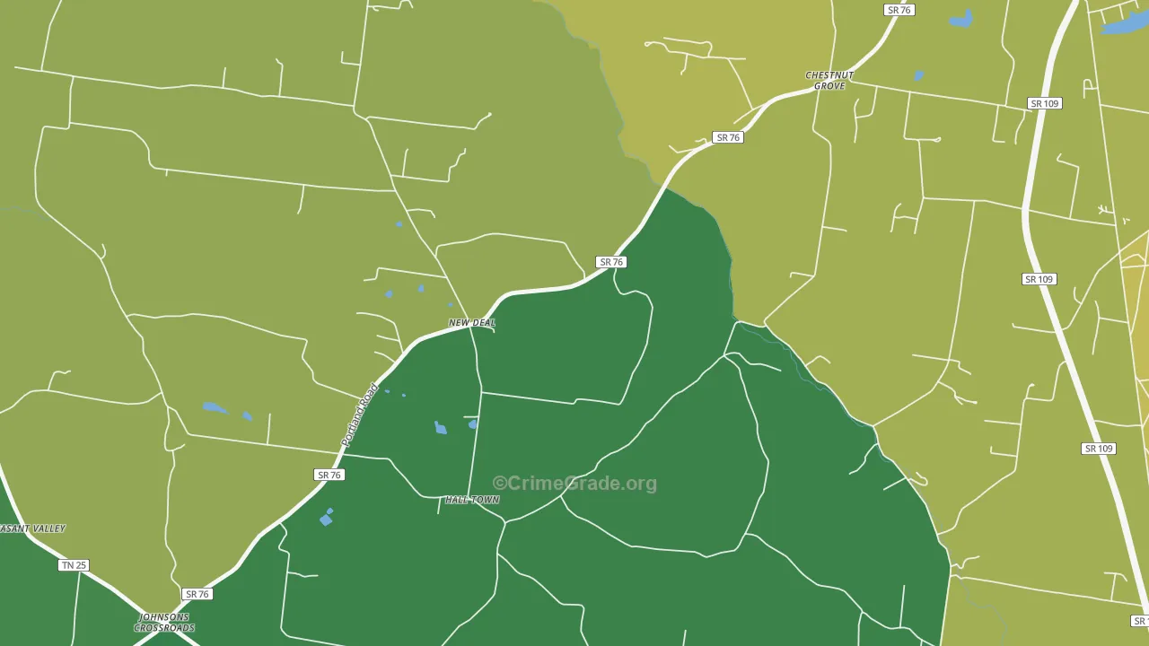 New Deal, TN Map of Burglary Rates