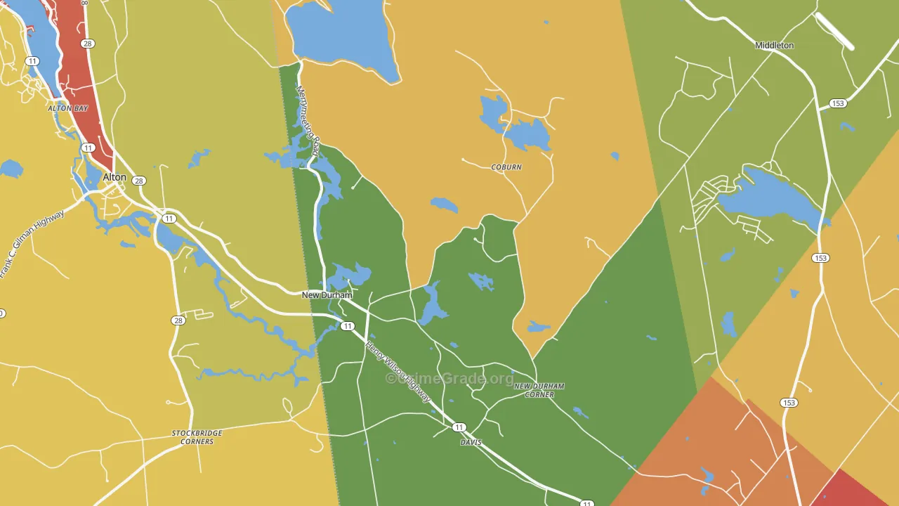 New Durham, NH Map of Burglary Rates
