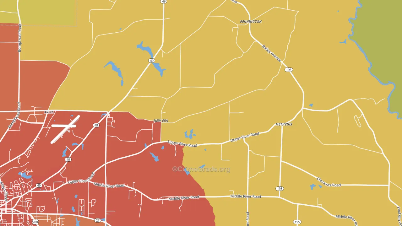 New Era, GA Map of Burglary Rates