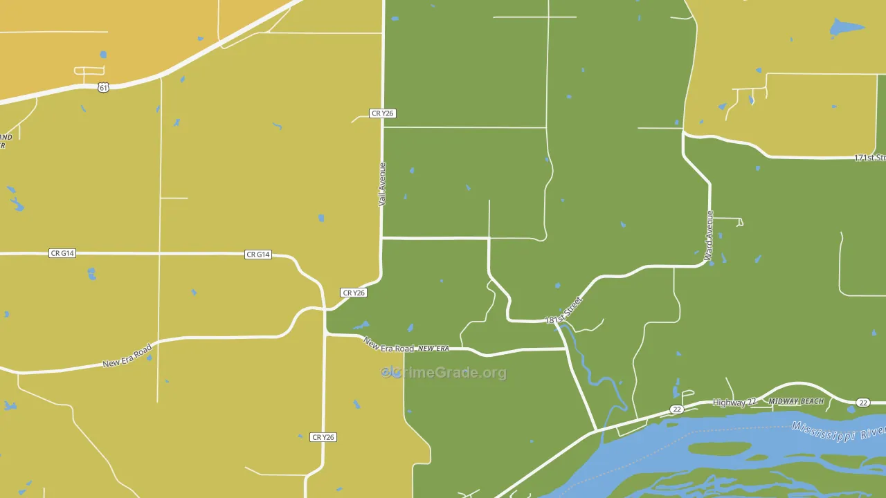 New Era, IA Map of Burglary Rates
