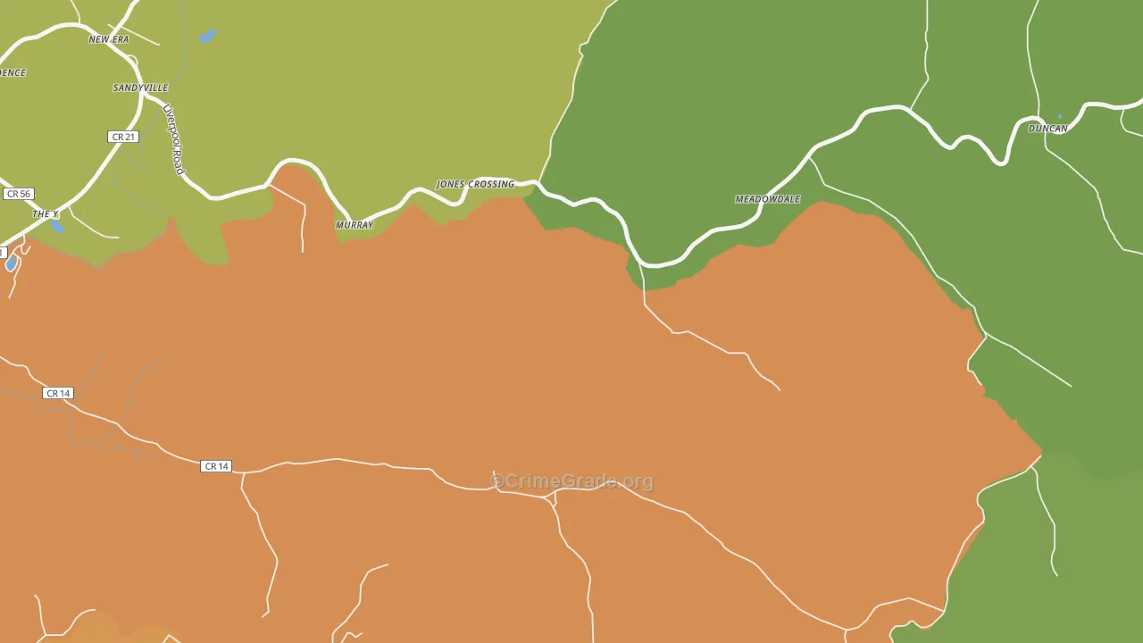 New Era, WV Map of Burglary Rates