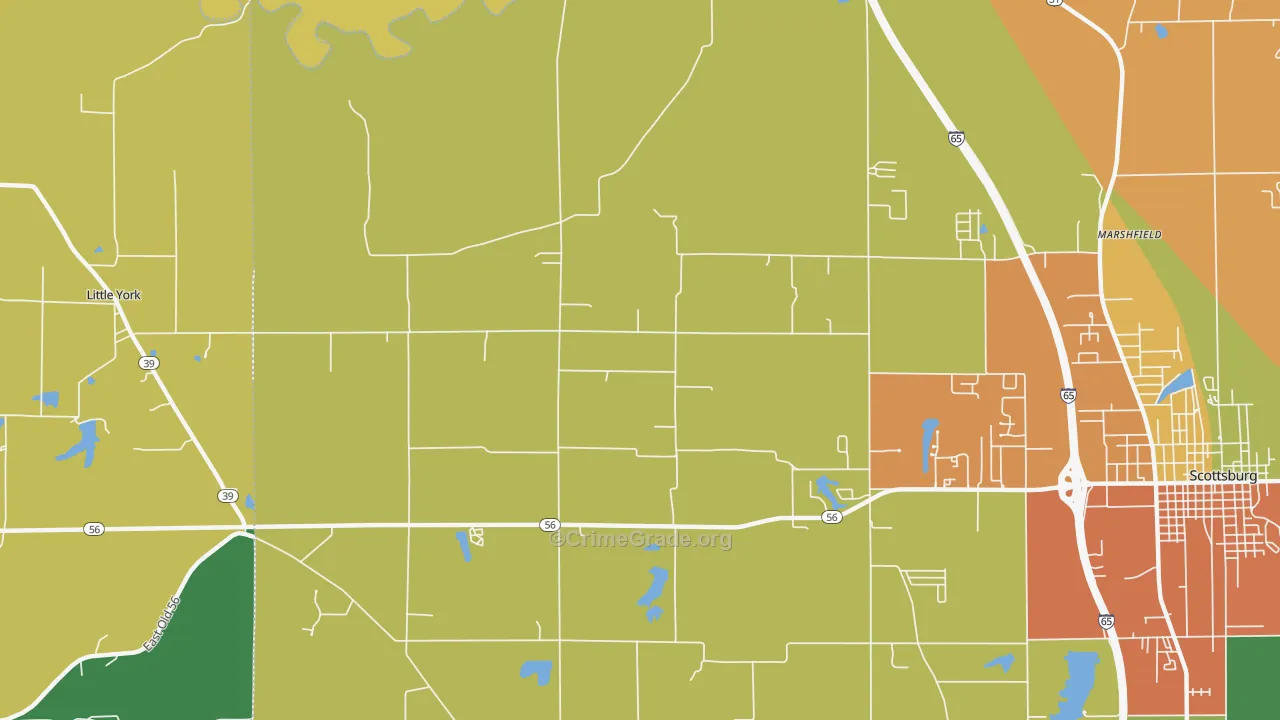 New Frankfort, IN Map of Burglary Rates