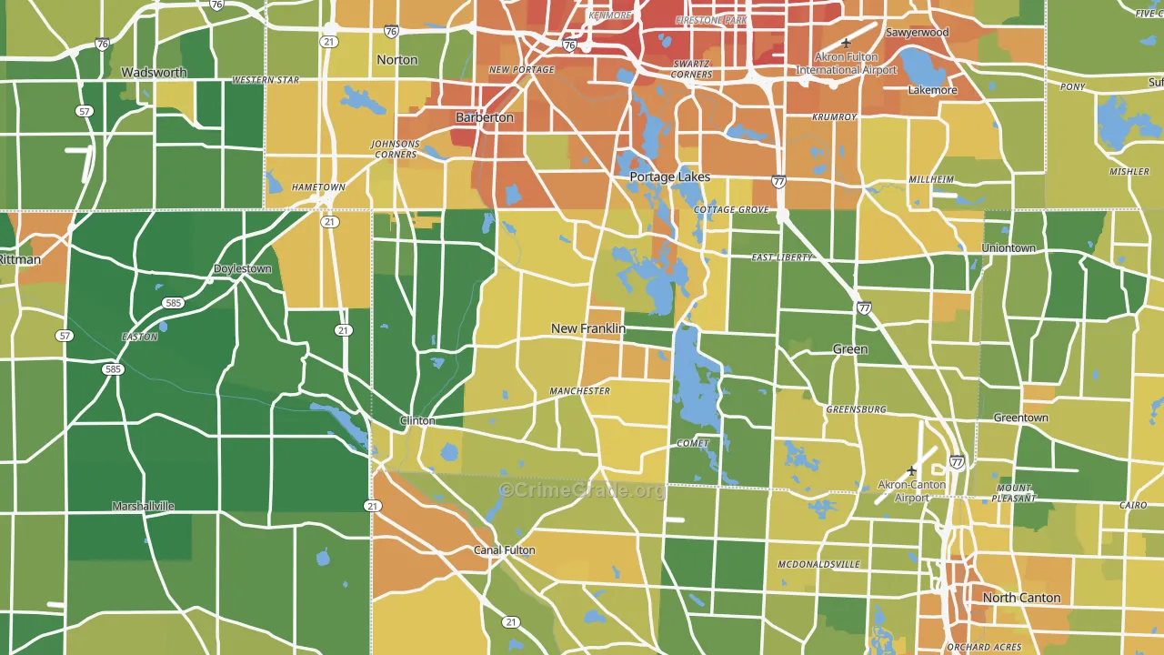 New Franklin, OH Map of Burglary Rates