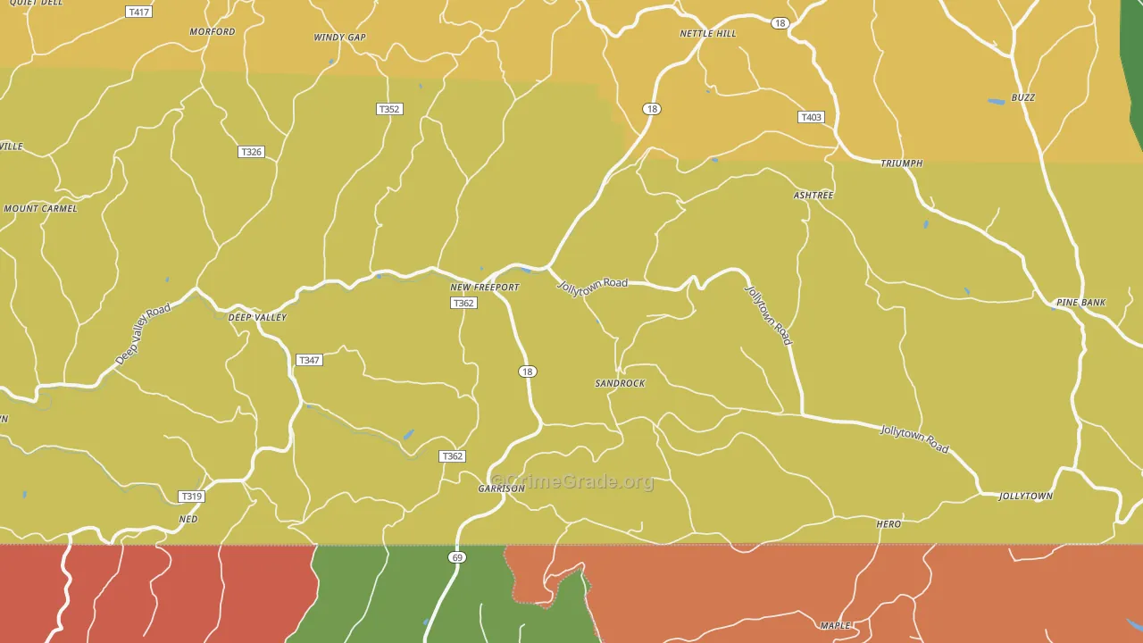 New Freeport, PA Map of Burglary Rates