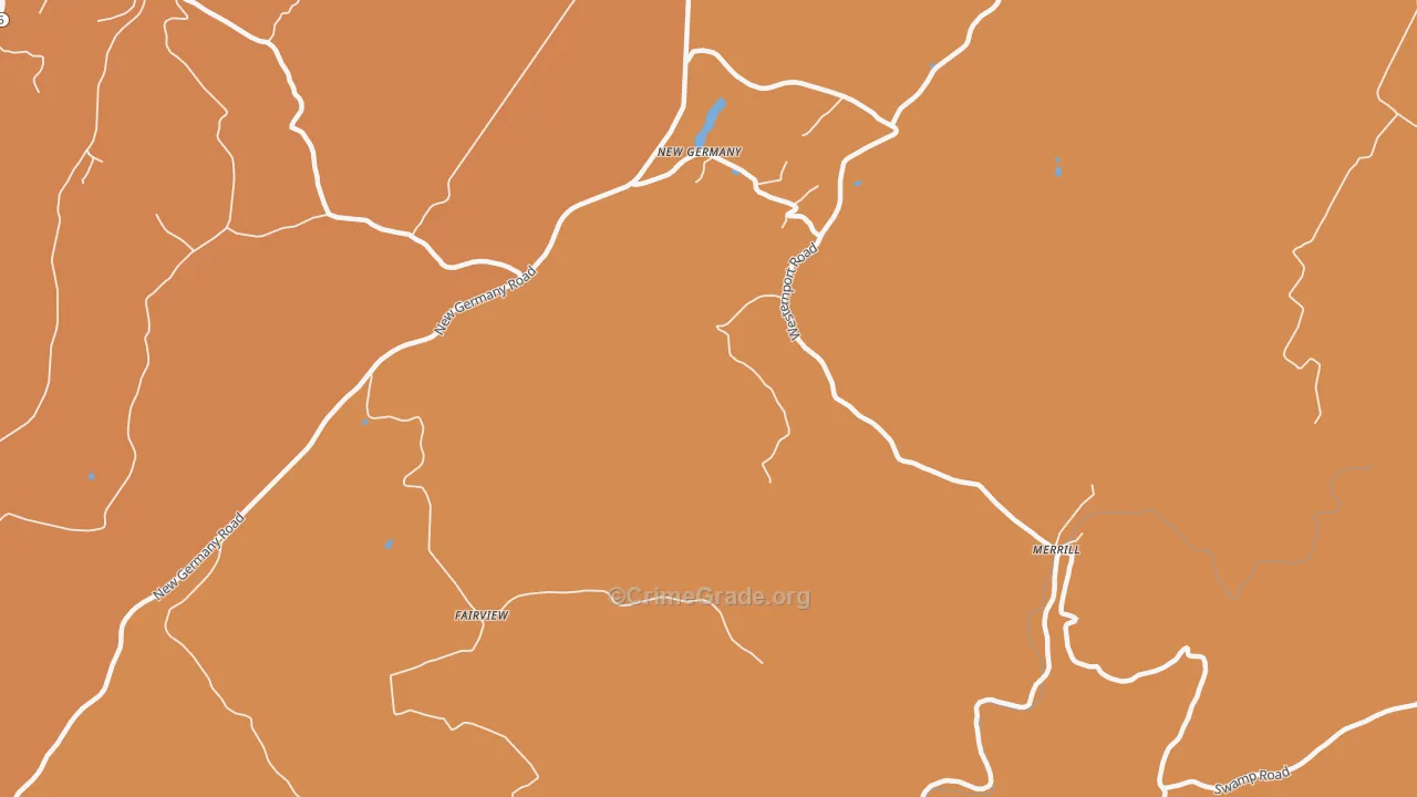 New Germany, MD Map of Burglary Rates