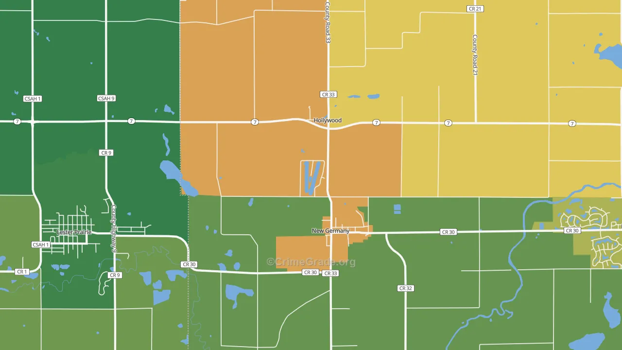 New Germany, MN Map of Burglary Rates