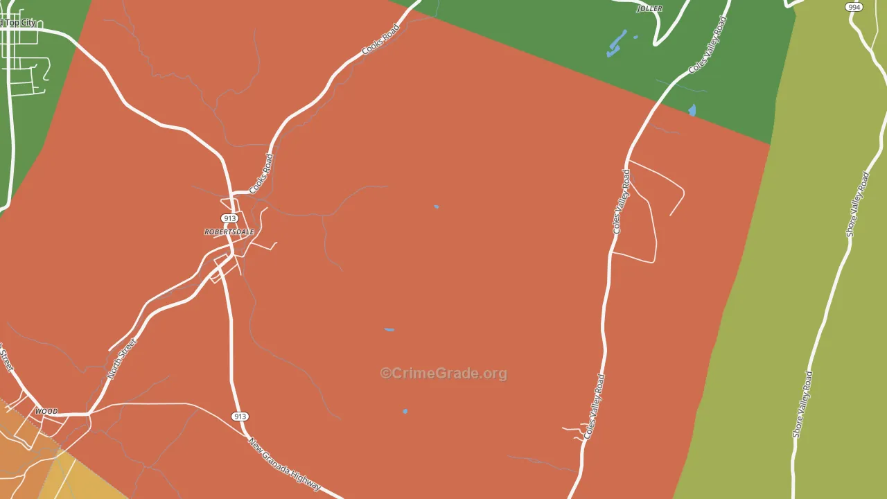 New Grenada, PA Map of Burglary Rates