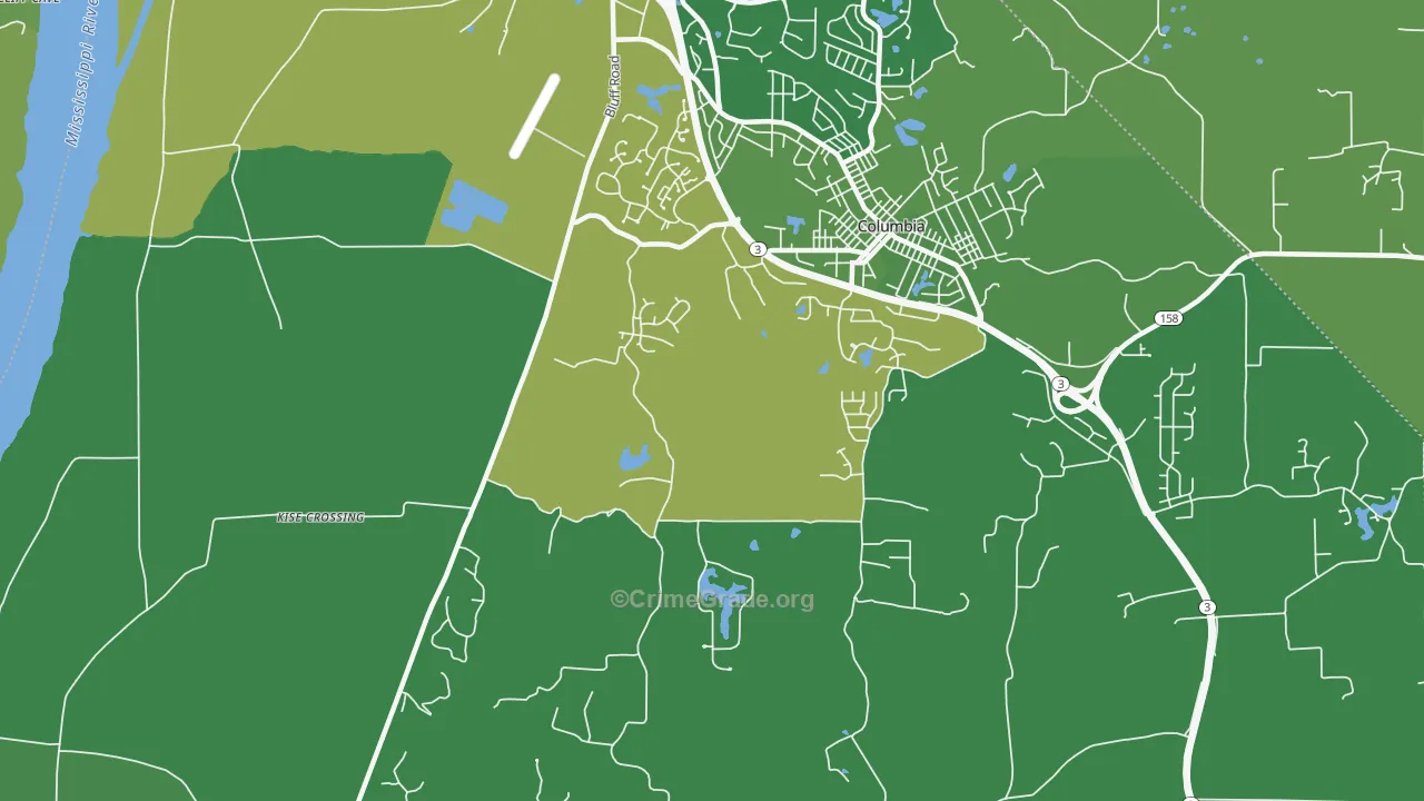New Hanover, IL Map of Burglary Rates