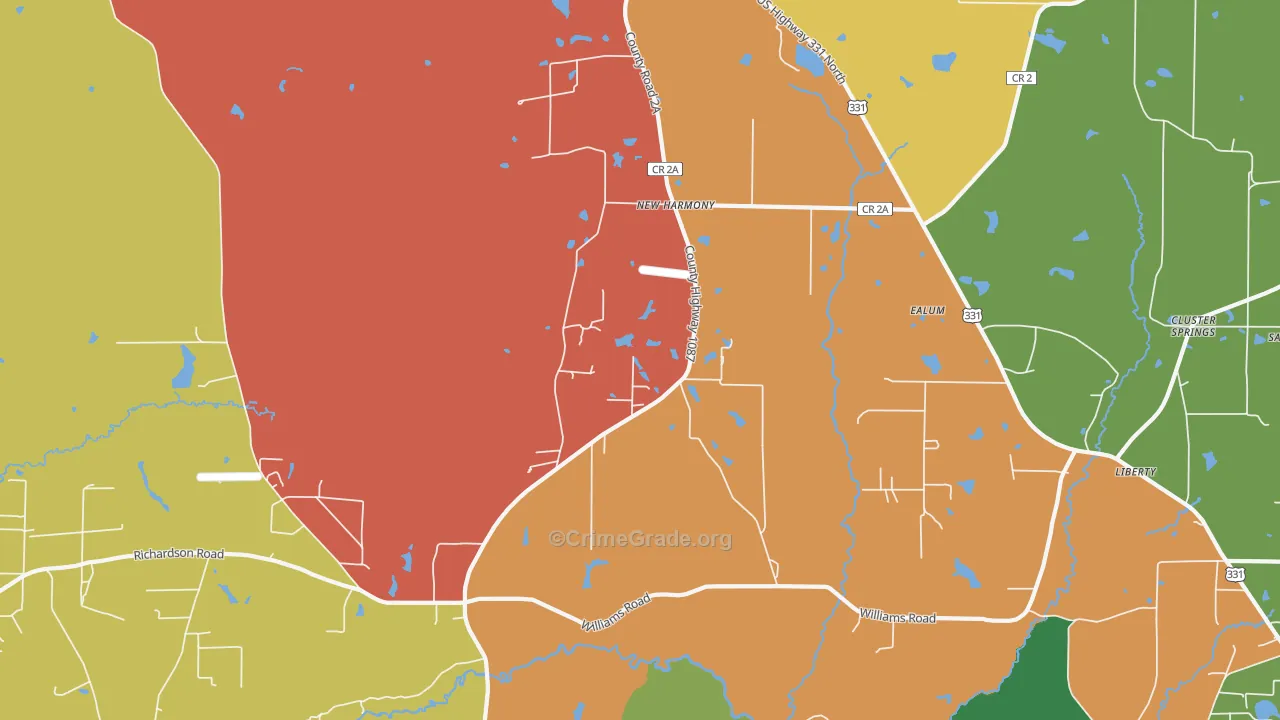 New Harmony, FL Map of Burglary Rates