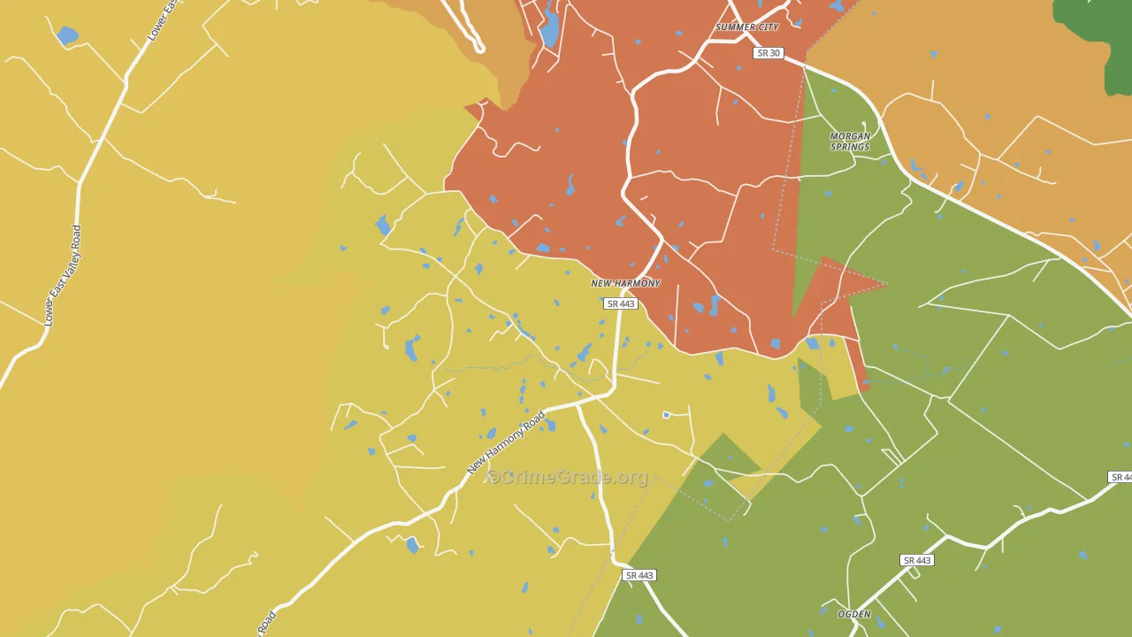New Harmony, TN Map of Burglary Rates